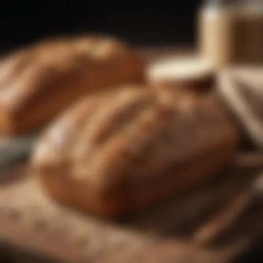 Freshly baked wheat free oat bread on a wooden table