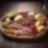 Elegant wooden charcuterie board with assorted meats and cheeses