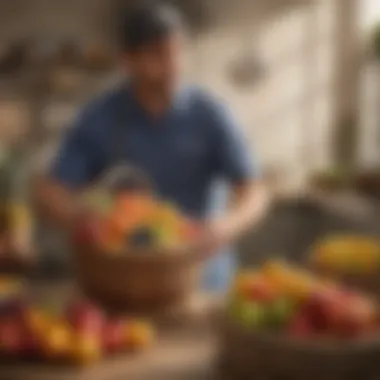 A well-organized delivery service handling fruit basket orders