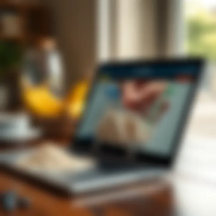 Convenient Online Shopping for Malt Powder Online shopping for malt powder on a laptop screen