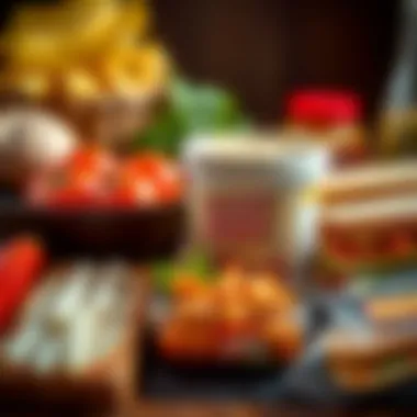 An assortment of sandwich ingredients with Oscar Mayer spread