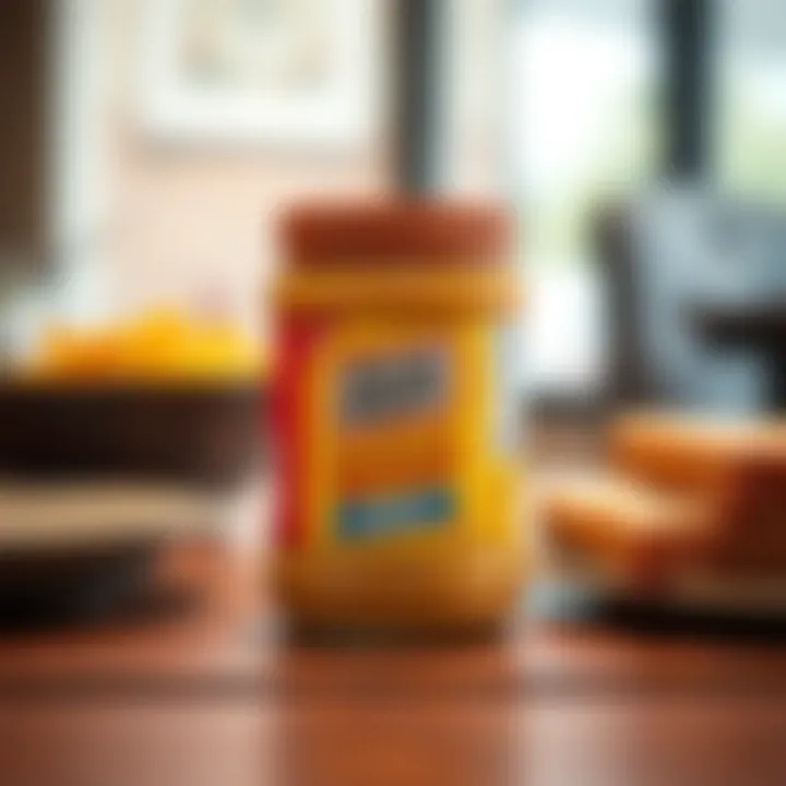 A jar of Oscar Mayer Sandwich Spread on a wooden table