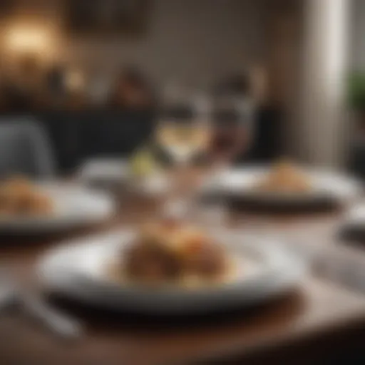 Elegant dining setup featuring stylish plate sets